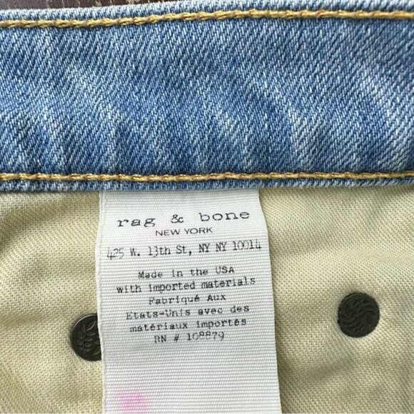 Rag & Bone The Dre Size 25 Boyfriend Ripped Distressed Jeans - Picture 7 of 8